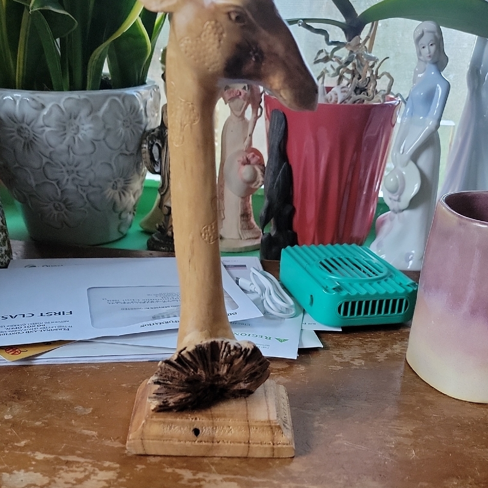 Giraffe-Shaped Wooden Brush Holder